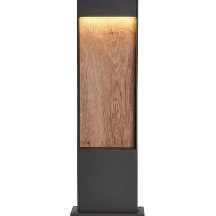 SLV Flatt Pole havelampe, brun, 65 cm