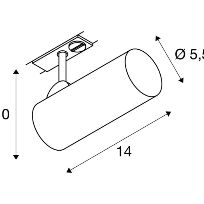 SLV Helia 50 skinnespot 1F 3000K, hvid