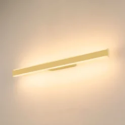 SLV One Linear væglampe, messing, 70 cm