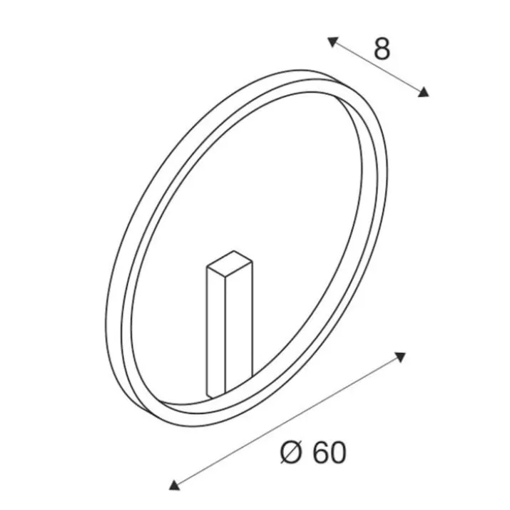 SLV One væglampe, sort, Ø60 cm