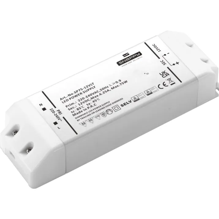 Snappy LED driver, dæmpbar, 12V, 75W