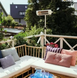 Solamagic Eco+ Pro BTC terrassevarmer 3-trin, 2000W, lysegrå