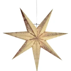 Star Trading Antique julestjerne med lys, 60 cm, guld