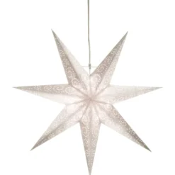 Star Trading Antique julestjerne med lys, 60 cm, hvid