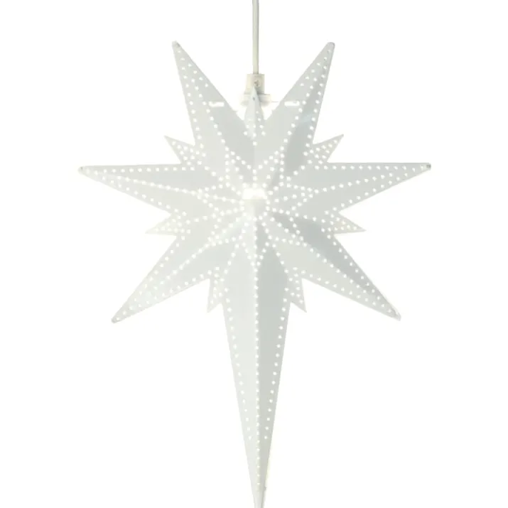 Star Trading Betlehem julestjerne med lys, 25 cm, hvid