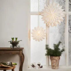 Star Trading Clipp julestjerne med lys, 40 cm, hvid