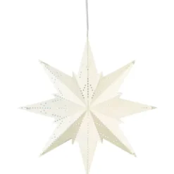 Star Trading Mini julestjerne med lys, 25 cm, hvid