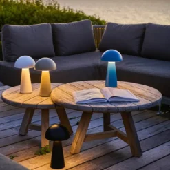 4 stk Sirius Sam genopladelig bordlampe, sort