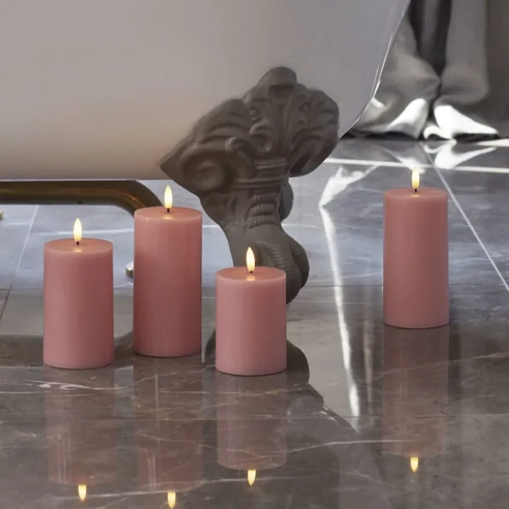 6 stk Sirius Sille LED bloklys, batteri, lyserød