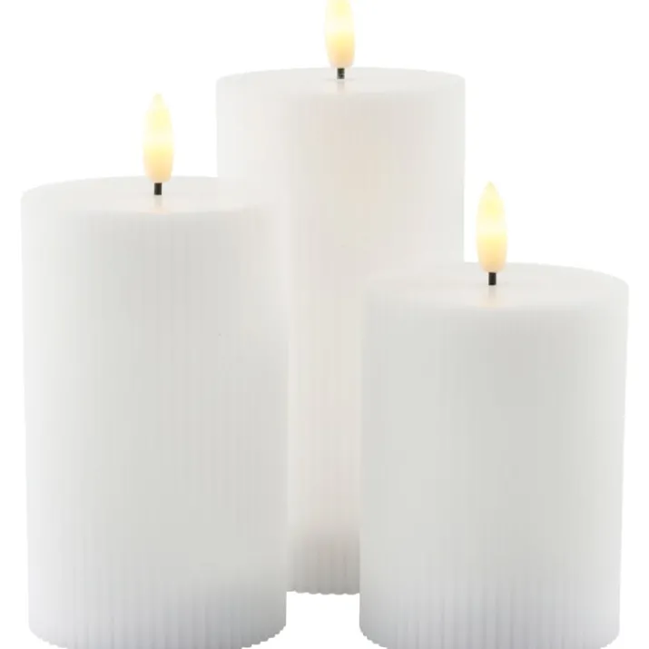 6 stk Sirius Smilla LED bloklys, genopladelig, hvid