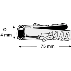 200 stk Tillex FP Flex rawlplug, Ø14x75 mm