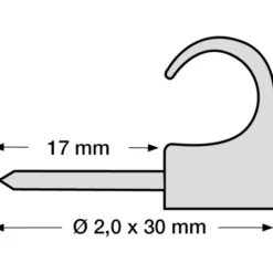 100 stk Tillex kabelclips 10-14/30 mm, grå