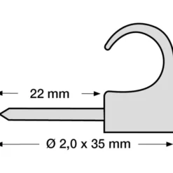 100 stk Tillex kabelclips 10-14/35 mm, grå