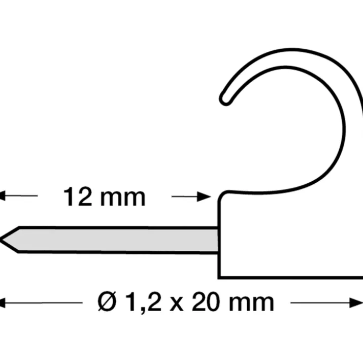 100 stk Tillex kabelclips 5-7/20 mm, natur