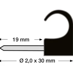 100 stk Tillex kabelclips 8-12/30 mm, sort