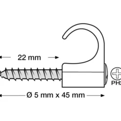 500 stk Tillex skrueclips rund, PH2, 18-22/40 mm, hvid