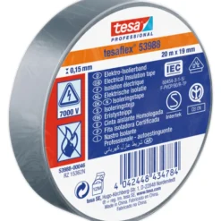 Tesa isoleringstape, grå, 19 mm, 20 meter