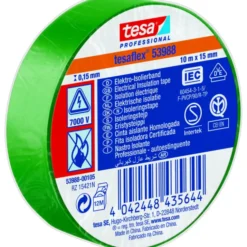 Tesa isoleringstape, grøn, 15 mm, 10 meter