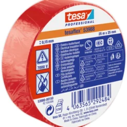 Tesa isoleringstape, rød, 25 mm, 25 meter