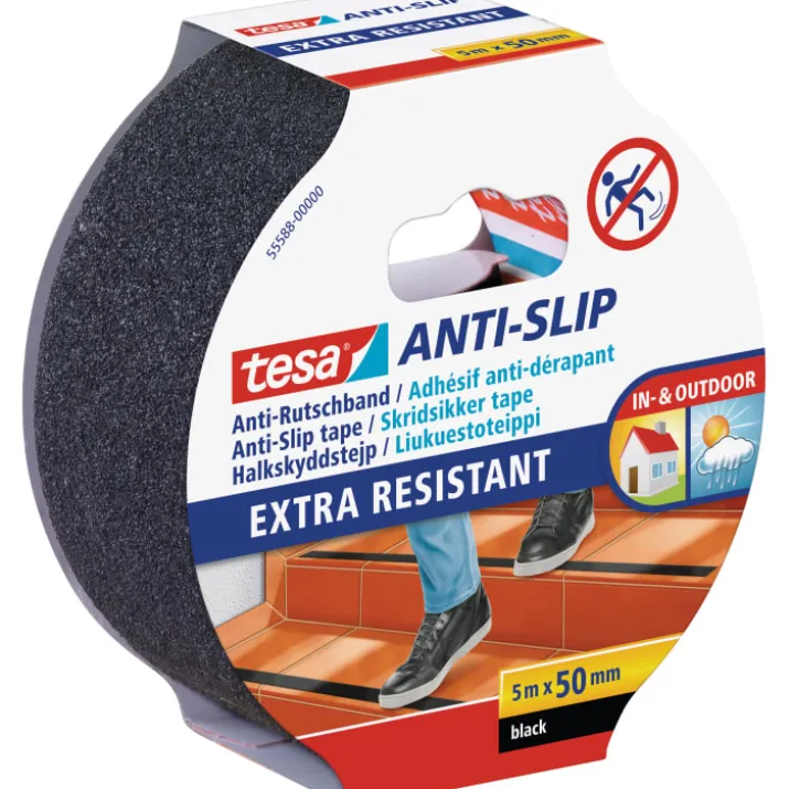 Tesa skridsikker tape, sort, 50 mm, 5 meter