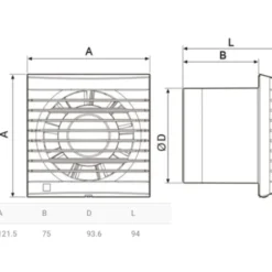 Thermex EDM 80 badventilator, Ø100 mm, hvid