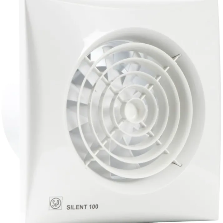 Thermex Silent 100CHRZ badventilator, fugtstyring, timer, Ø100 mm, hvid