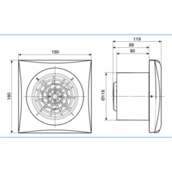 Thermex Silent 200CRZ badventilator, timer, Ø120 mm, hvid