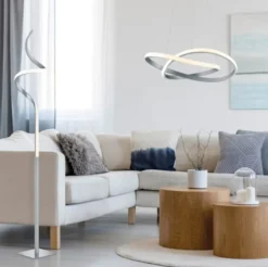 Trio Lighting Course gulvlampe, nikkel
