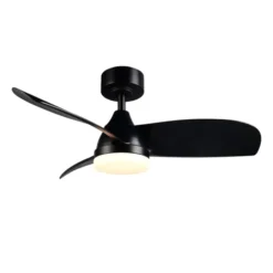 Trio Lighting Helsinki loftventilator med lys, sort