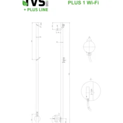 TVS Plus 1 håndklædetørrer, el, 8,5x150 cm, krom