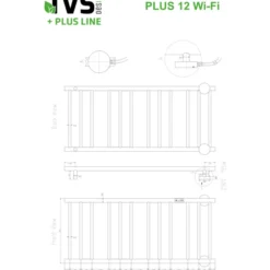 TVS Plus 12L håndklædetørrer, el, 50x116 cm, guld