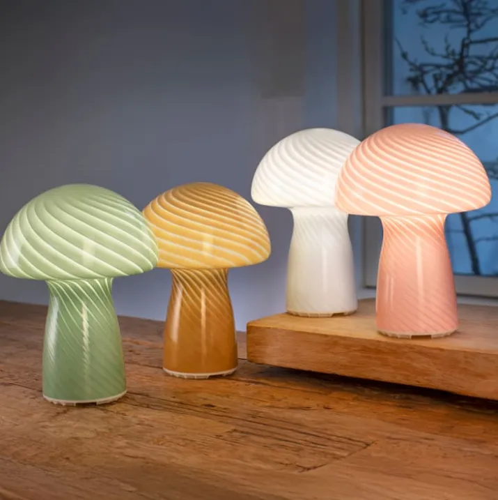 Veli Line Mushroom genopladelig bordlampe, lyserød