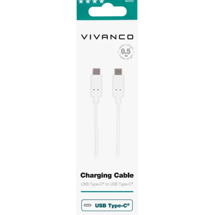 Vivanco ladekabel USB-C, 0,5 meter