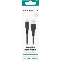 Vivanco LongLife kabel USB-A til USB-C, 1,5 meter